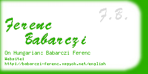 ferenc babarczi business card